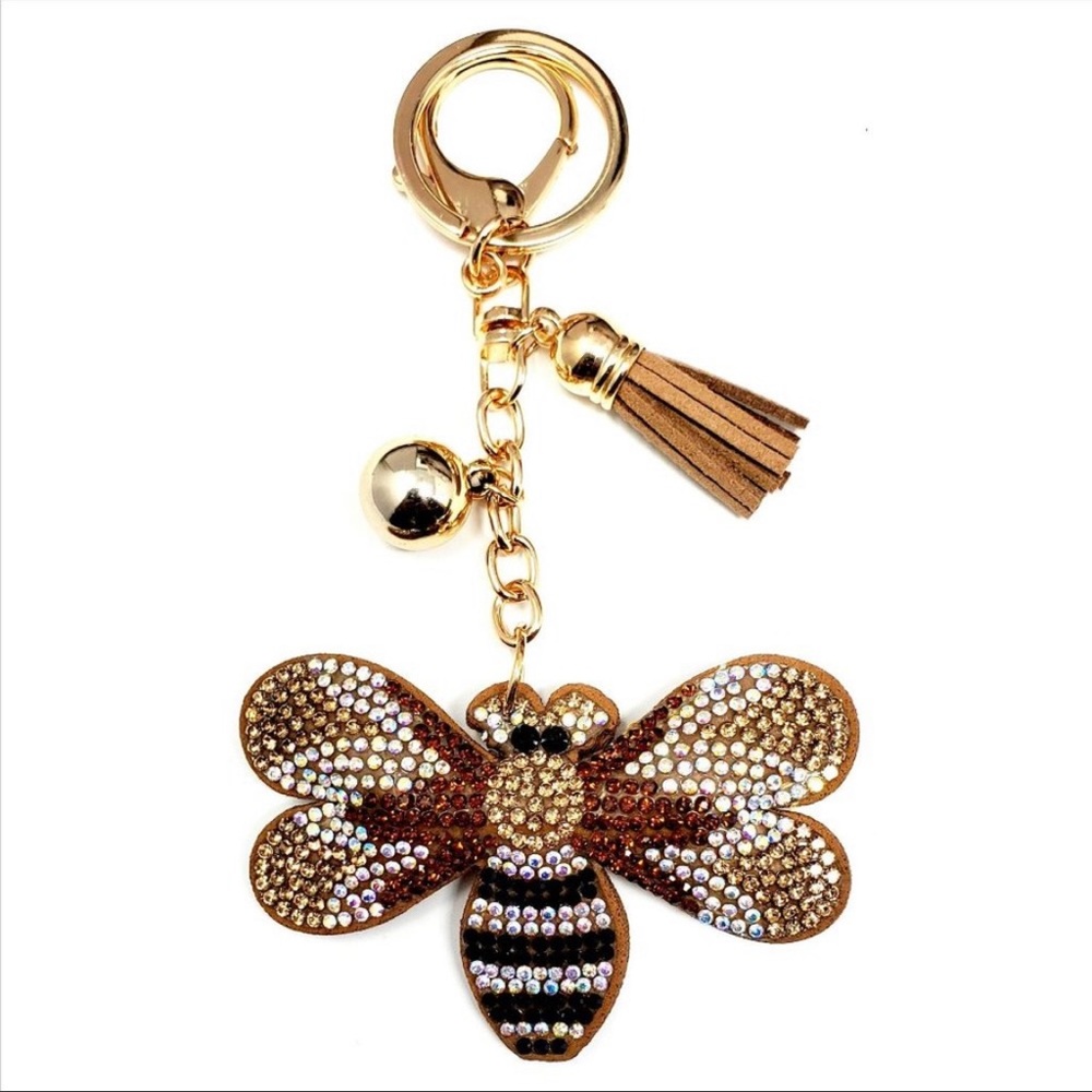 Rhinestone Bumblebee Keychain - Picture 2 of 2